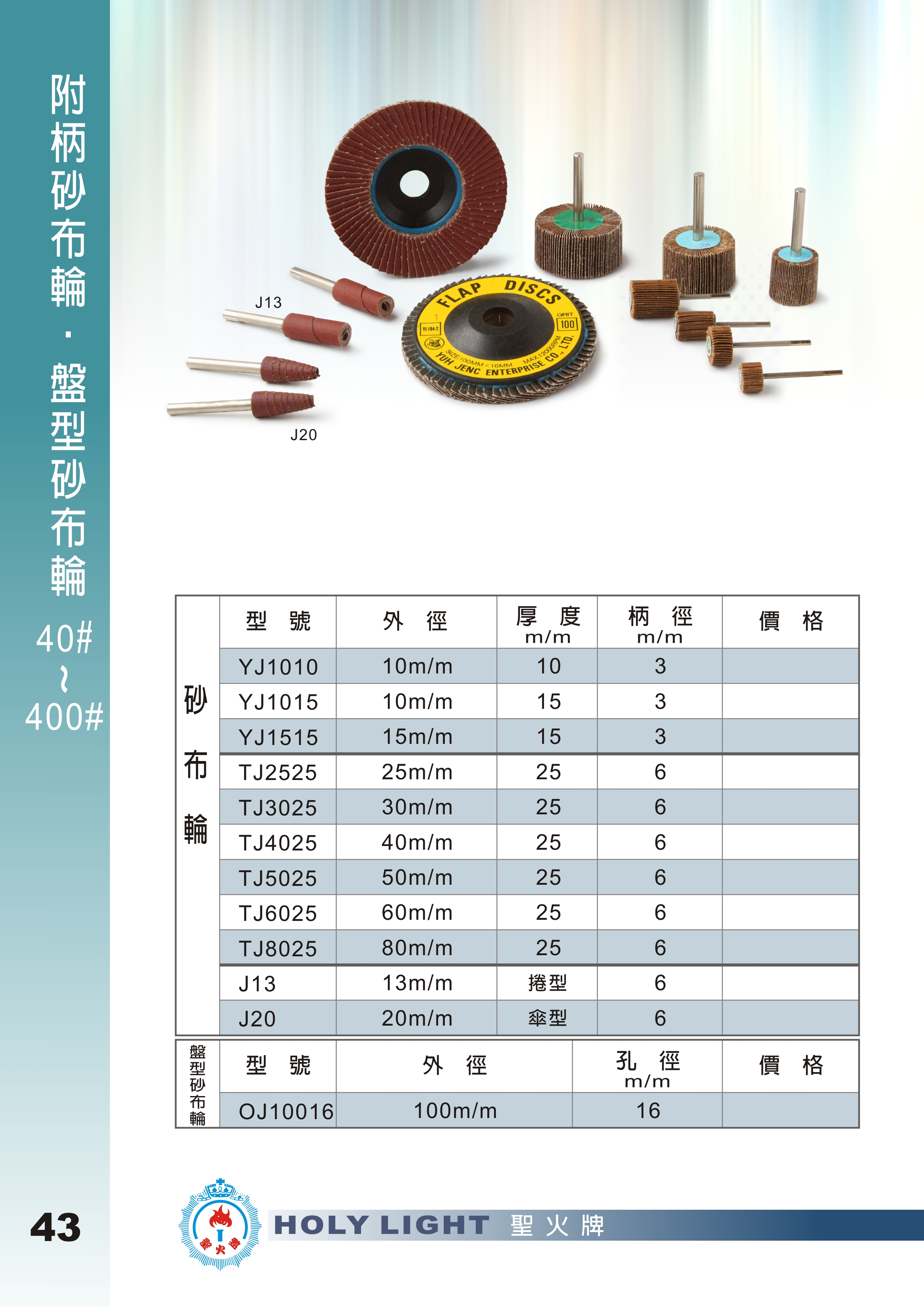 13-1.附柄砂布輪／盤型砂布輪